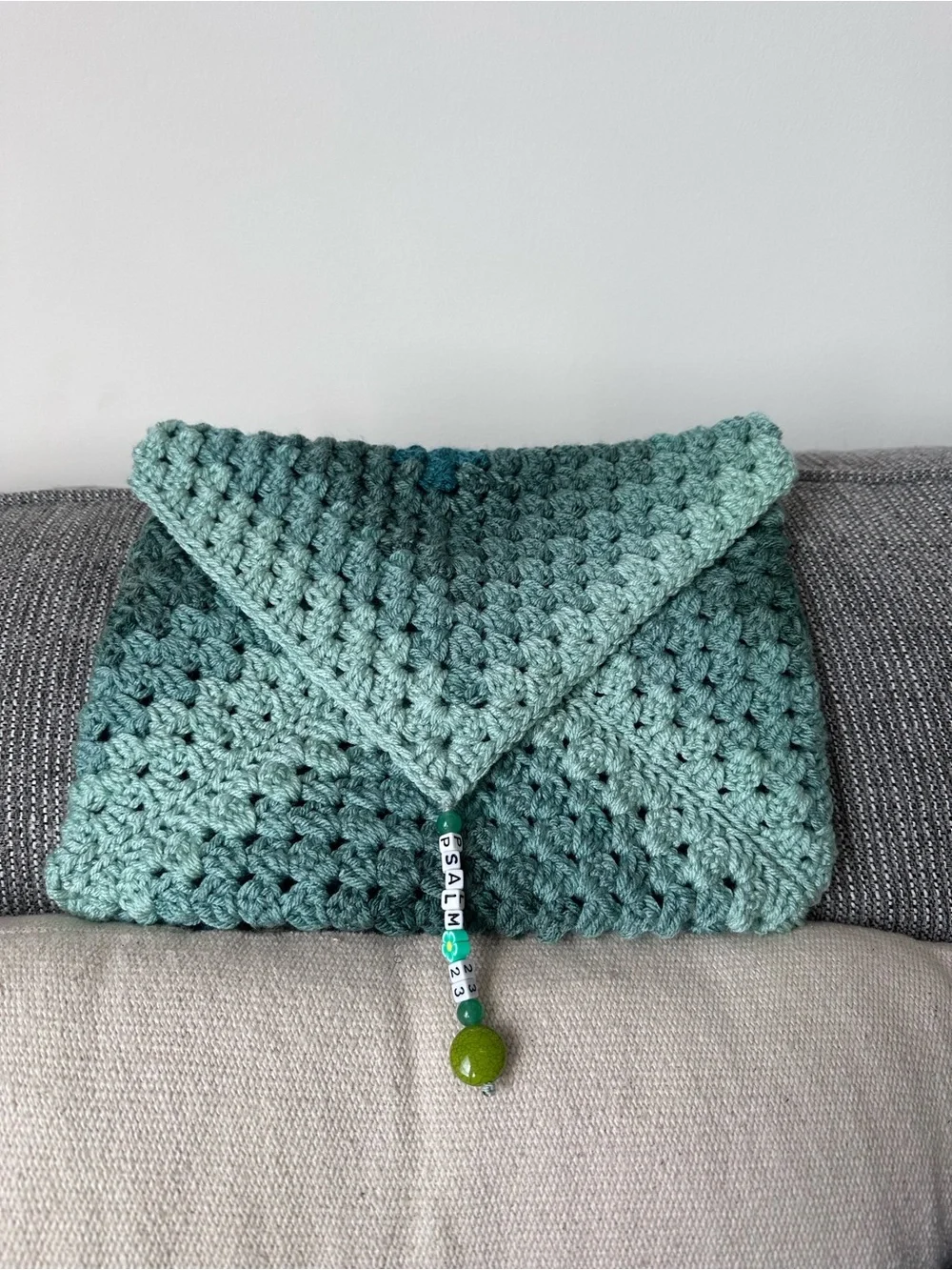 Handmade Crochet Book/Bible/iPad Cover - Seafoam Green